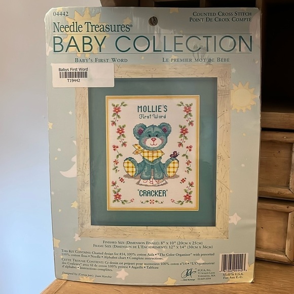 Needle Treasures Baby Collection “Baby’s First Word” Counted Cross Stitch Kit - Picture 1 of 5